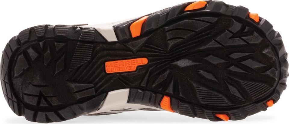 حذاء رياضي للأطفال الصغار من موآب مضاد للماء المنخفض من ميريل باللونين الرمادي الداكن والبرتقالي