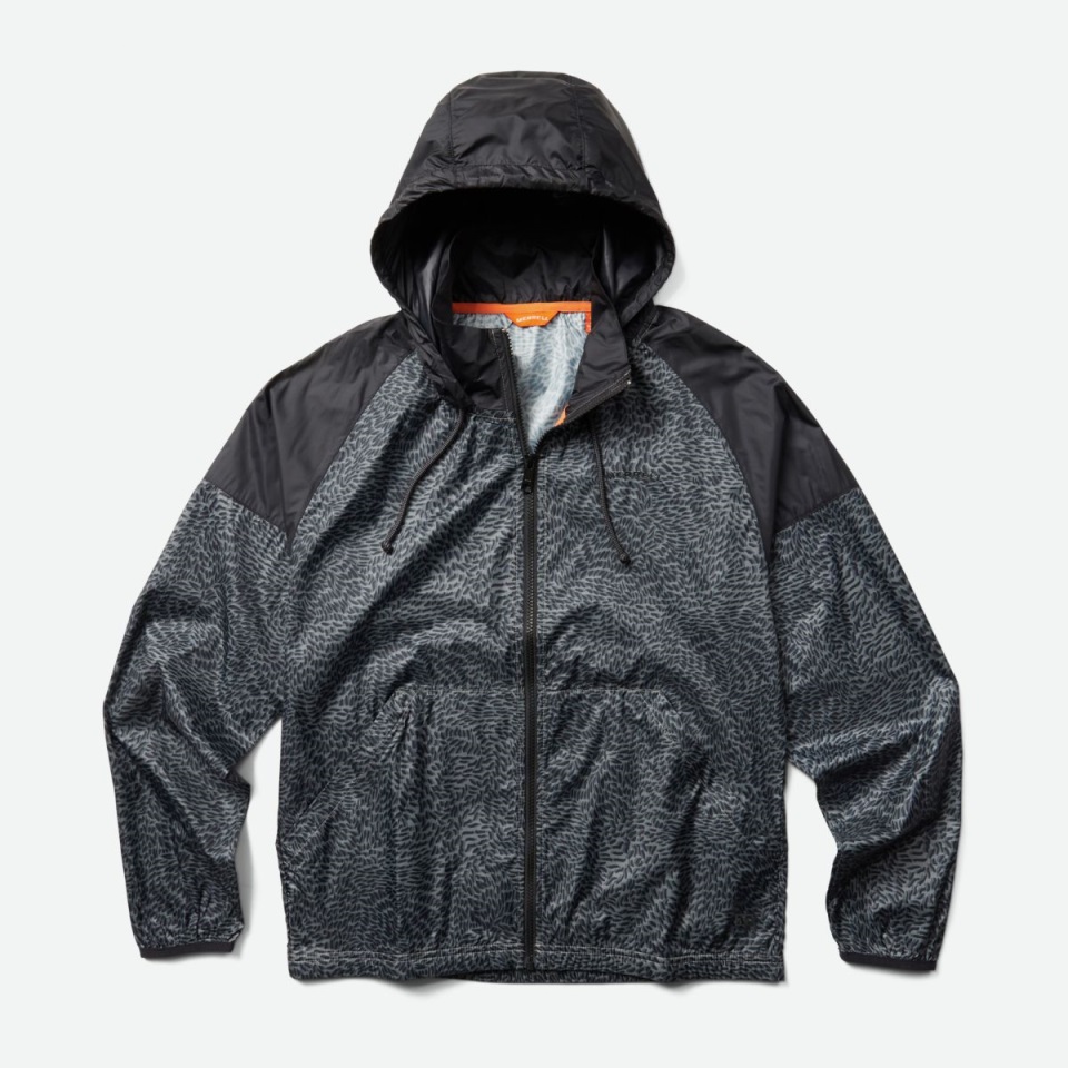 صدفة الريح الرجالية القابلة للتعبئة من ألدر روك ميني كامو بطباعة ميريل