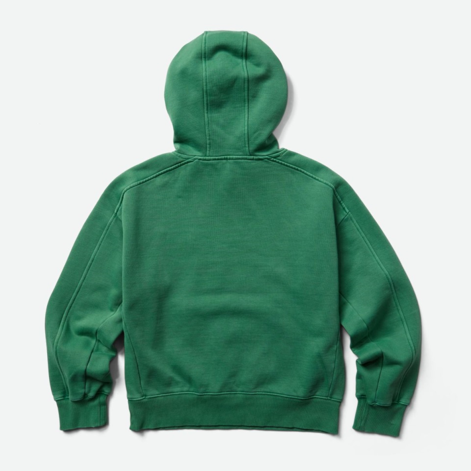 كنزة بقلنسوة نسائية خضراء وفيرة من ميريل