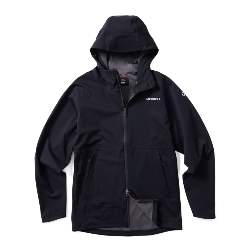 جاكيت مطر جلدي أسود من ميريل