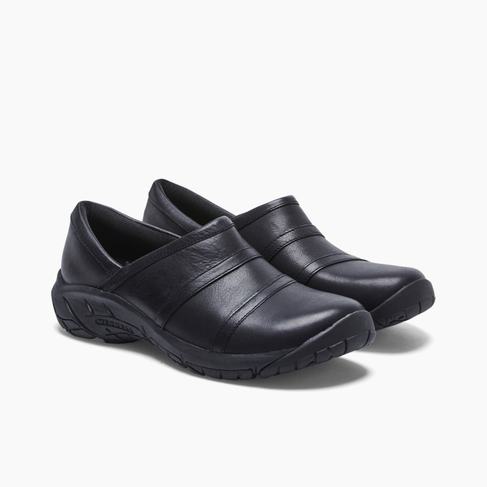 للنساء من الجلد Encore Moc 4 عرض واسع ميريل أسود