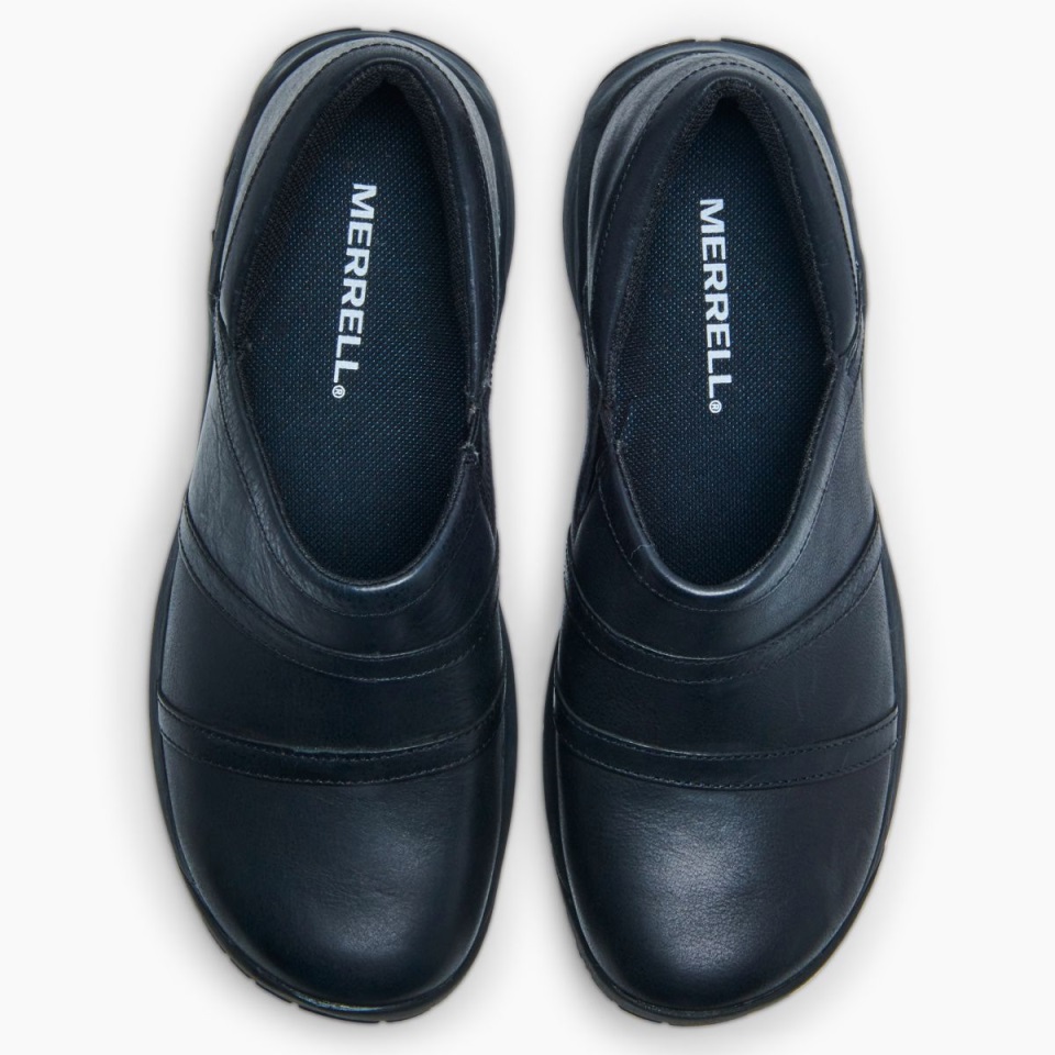 للنساء من الجلد Encore Moc 4 عرض واسع ميريل أسود